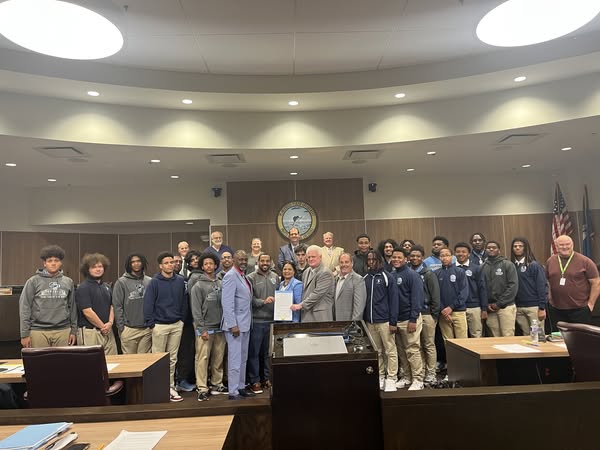 South Plaquemines High School Football team at  Belle Chasse Council Meeting